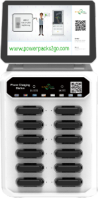 TT-12 charging station with 12-inch screen, countertop or free-standing
